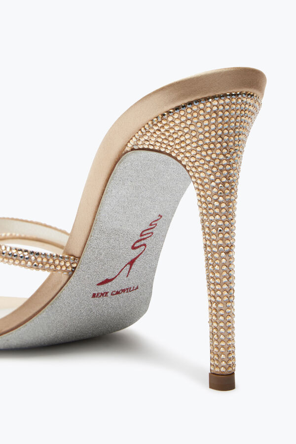 Irina Crystal Champagne Mule 105