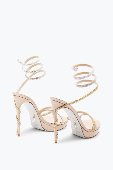 Margot Plateau Sandal With Gold And Silver Crystals 120 Margot Plateau Sandal With Gold And Silver Crystals 120