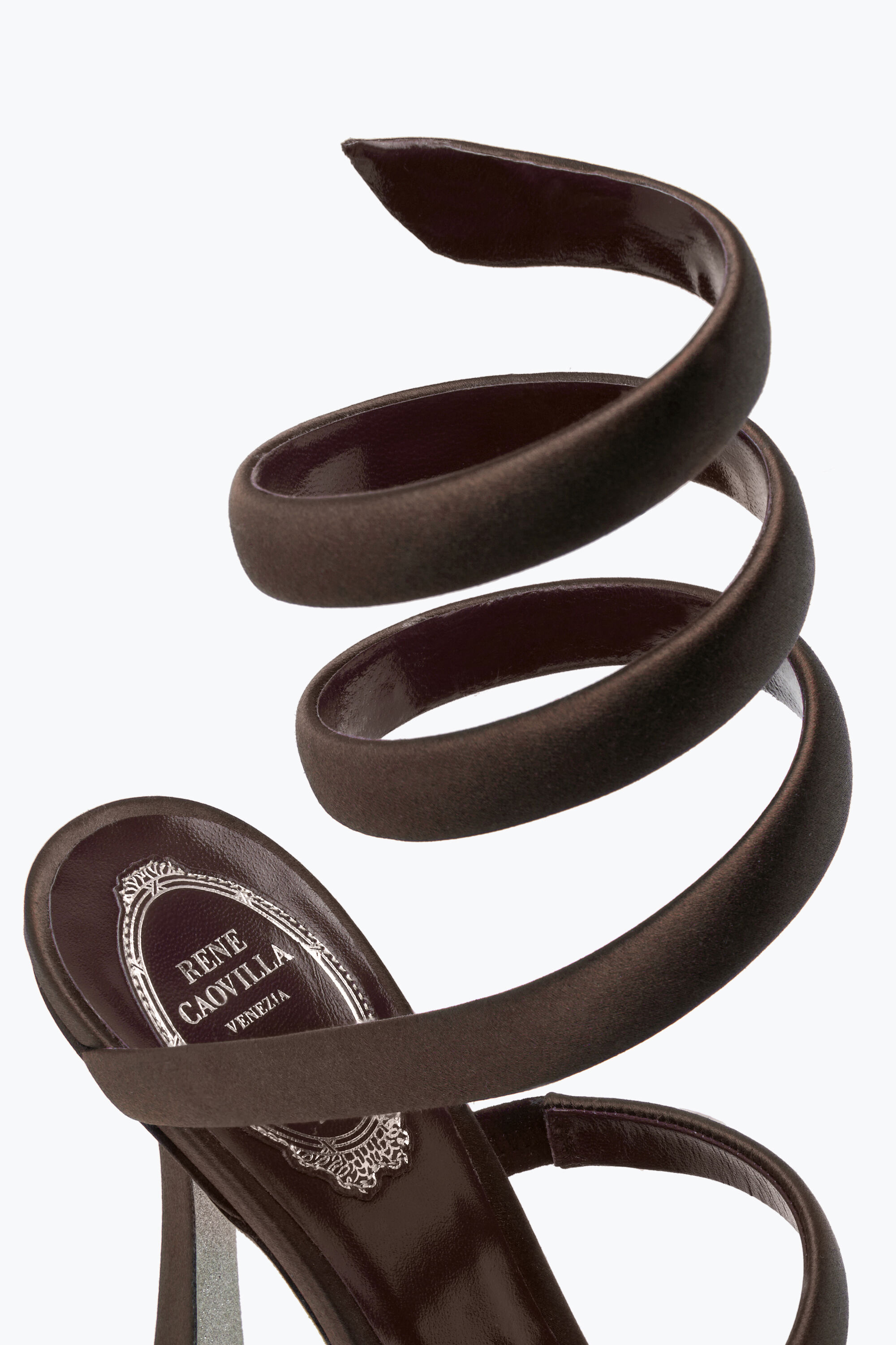 105mm Spiral Satin Sandals