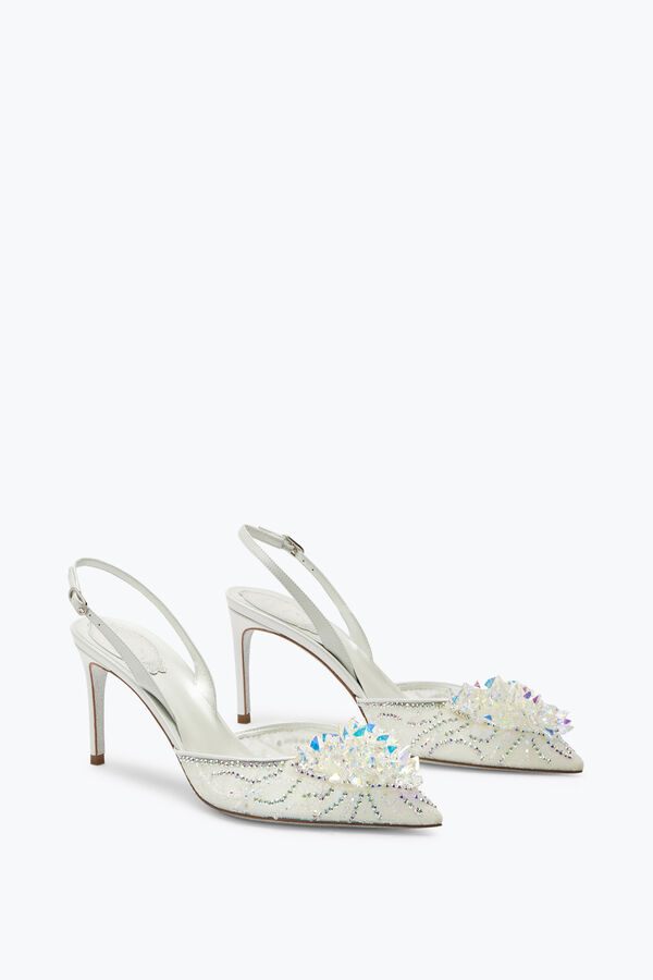 White Slingbacks In Lace Frozen 75