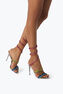 Sandalia Rainbow plateada con cristales multicolores 105