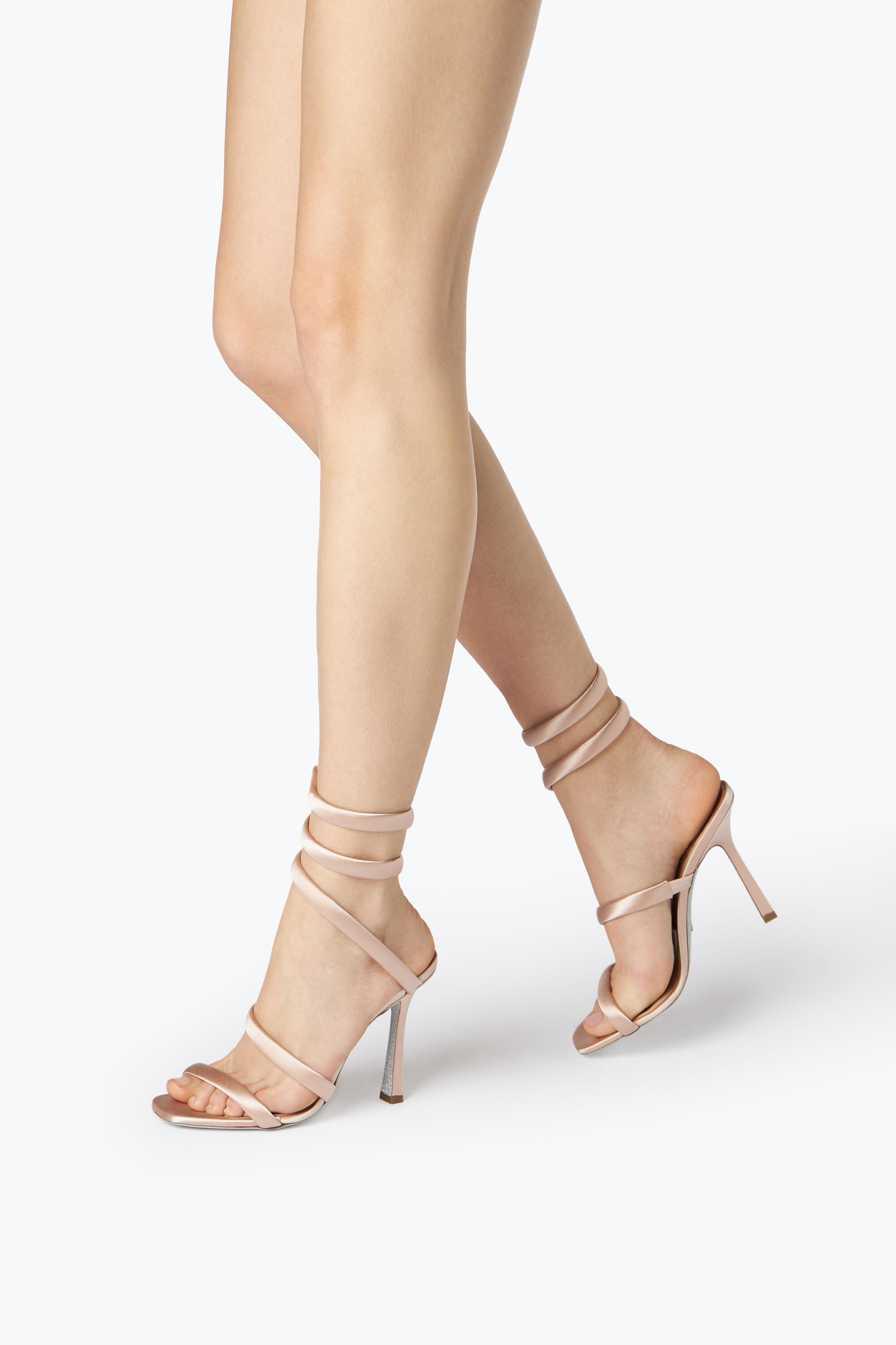 Nude cheap satin sandals
