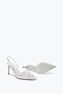 Slingback Cinderella Bianca Con Cristalli 80