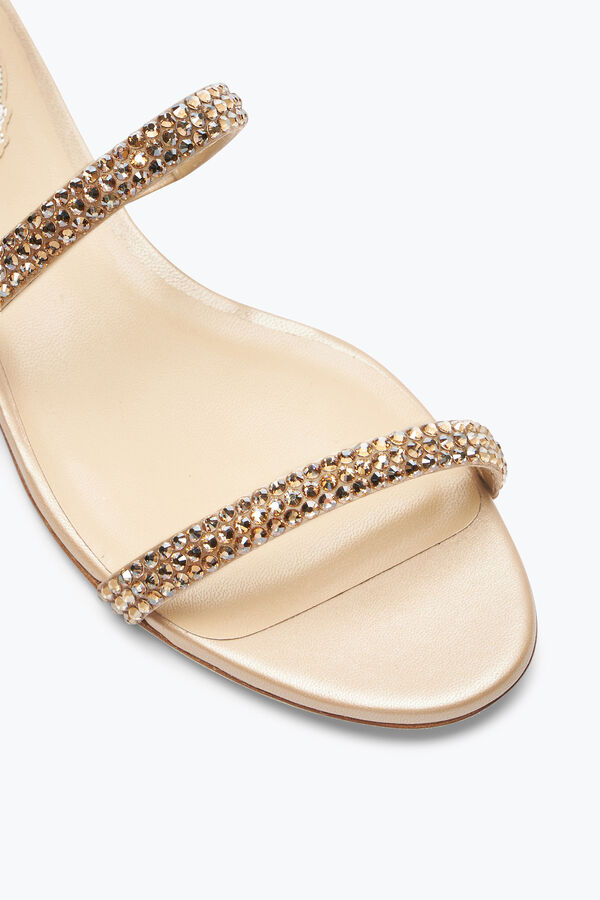 Cleo Champagne Flat Sandal With Crystals 10