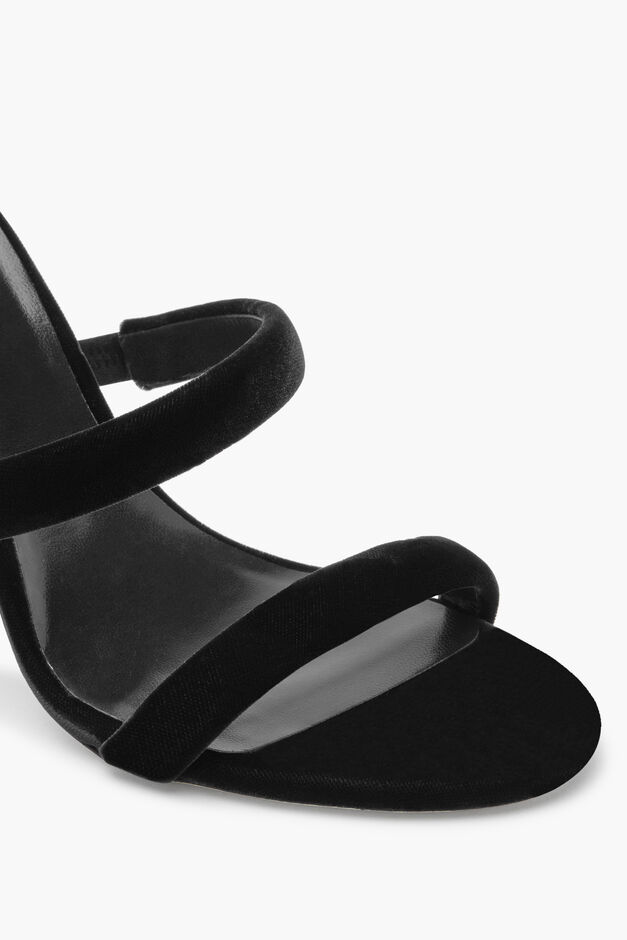 Cleo Black Velvet Sandal 80