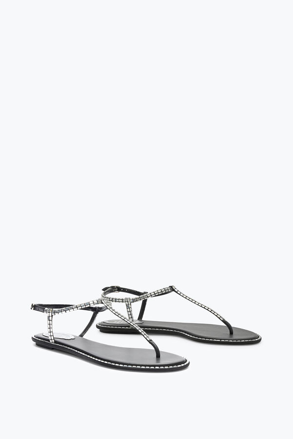 SANDALIA DIANA NEGRA CON CRISTAL BAGUETTE