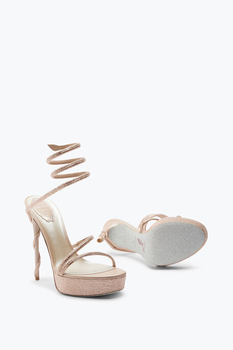 MARGOT CRYSTAL BEIGE PLATFORM SANDAL 130