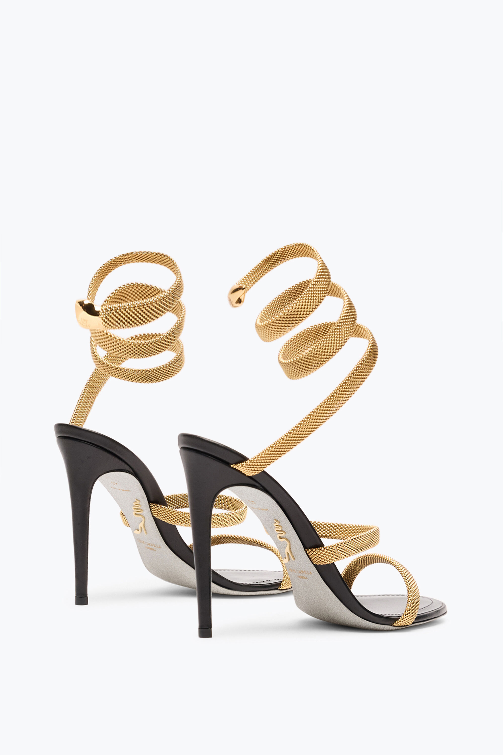 Jeweled TRIGOLD CLEO BLACK-GOLD SANDAL 105 | Rene Caovilla®