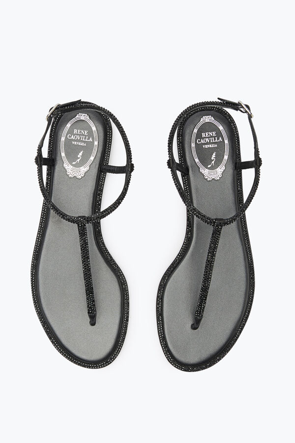 Diana Crystal Black Sandal 10