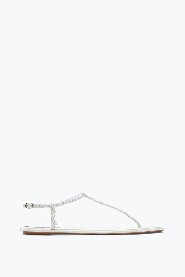 DIANA WHITE SANDAL WITH CRYSTALS 10 DIANA WHITE SANDAL WITH CRYSTALS 10
