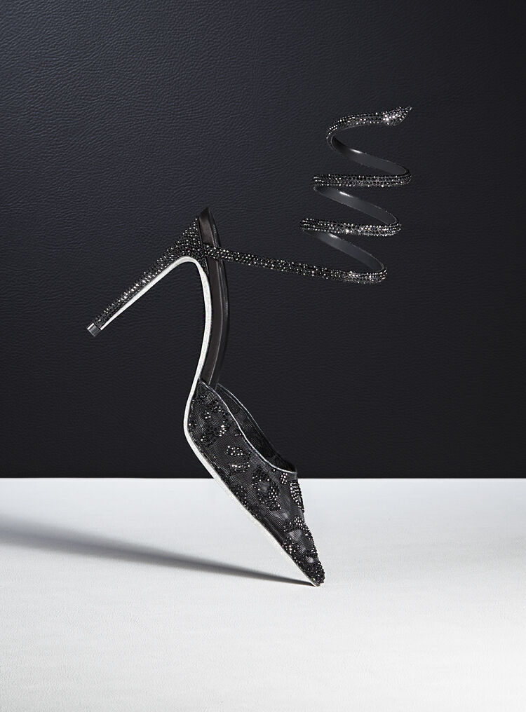 Jeweled ALLURA BLACK PUMP 105 | Rene Caovilla®