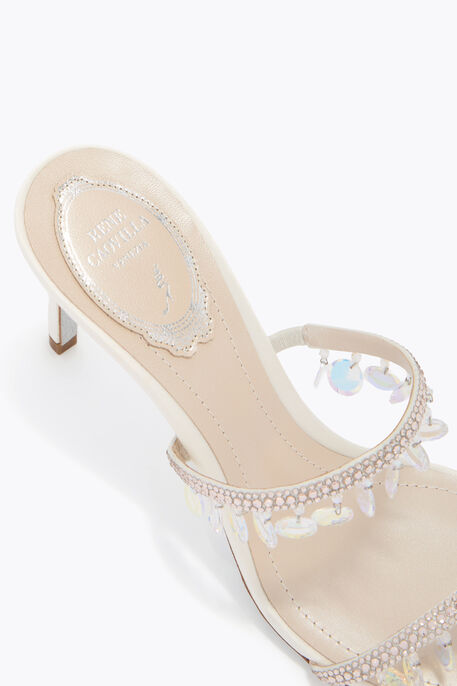 CHANDELIER NUDE MULE WITH OVERSIZED CRYSTAL DROPS 80 