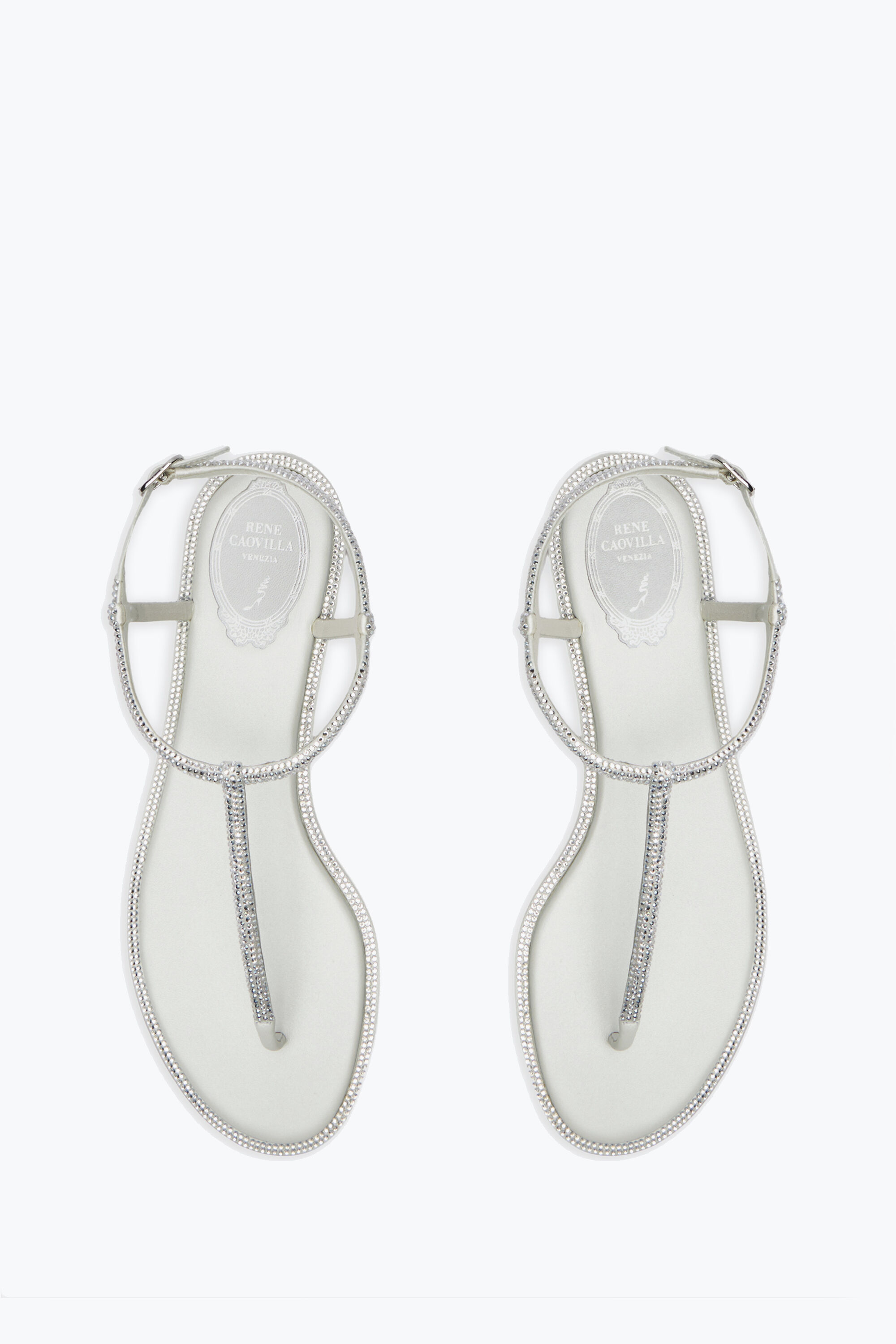 Jeweled Diana Crystal Ivory Sandal 10 Rene Caovilla