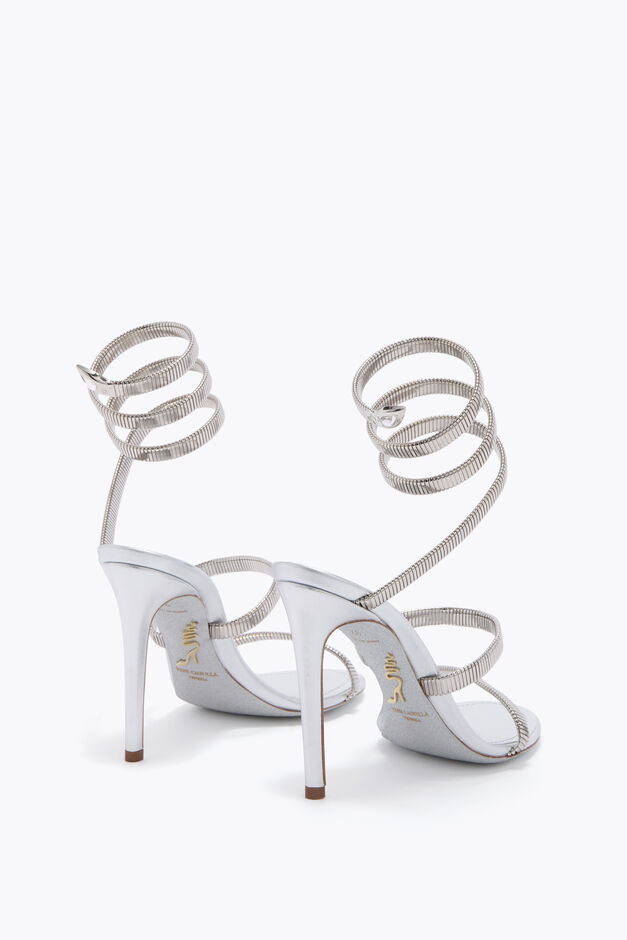 SILVER LAMB/SILVER METAL SNAKE SANDAL