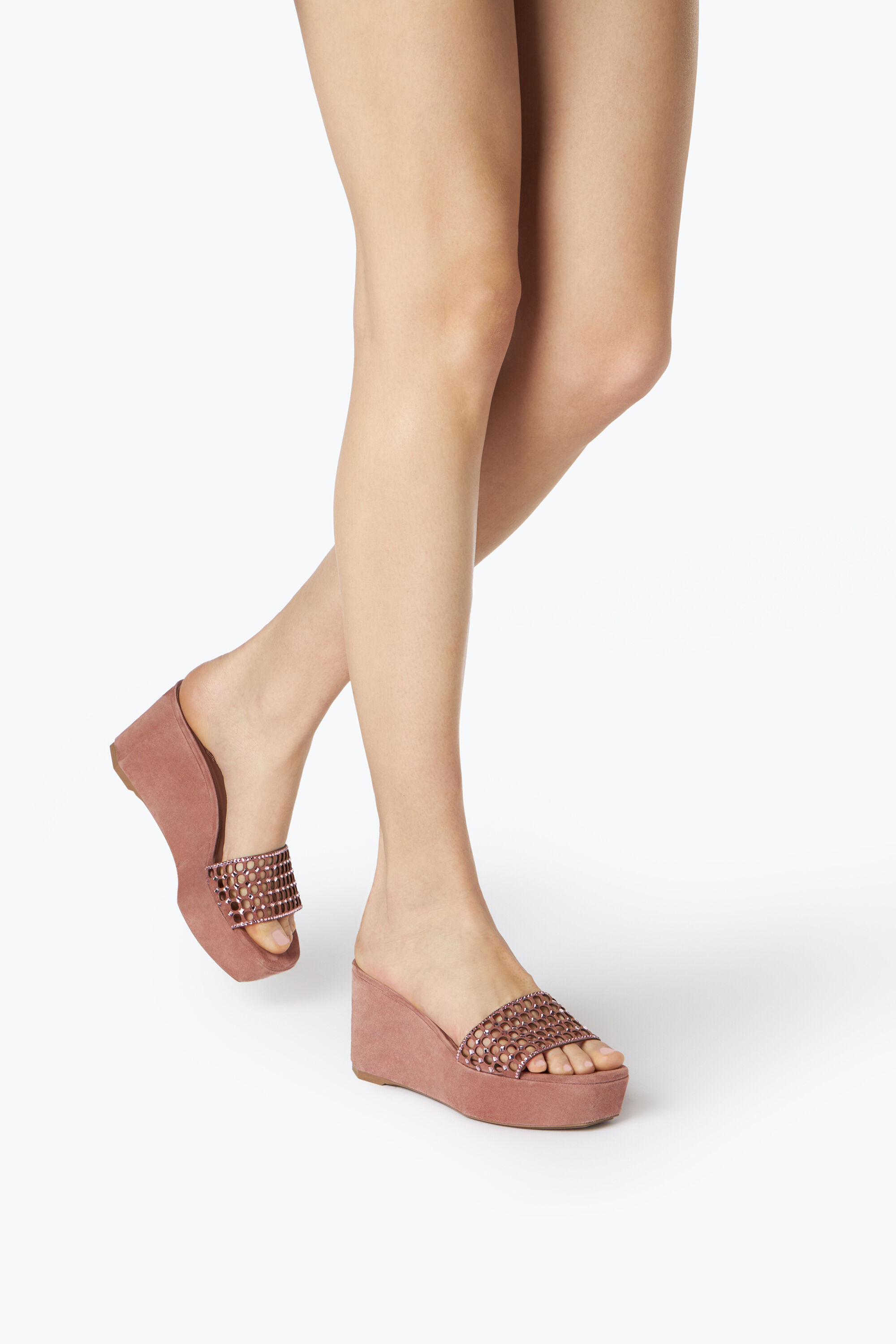 Talon compensé discount rose poudré