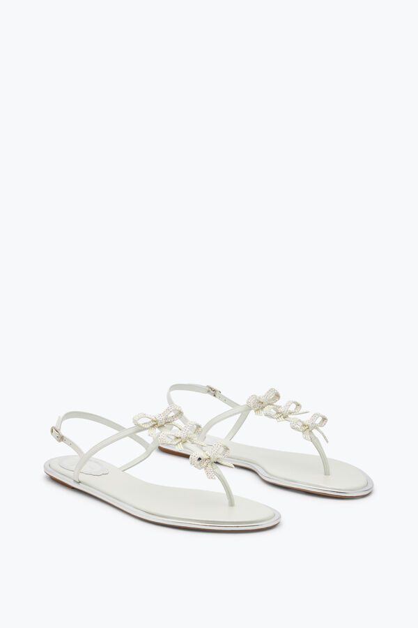 Caterina White Thong Sandal 10