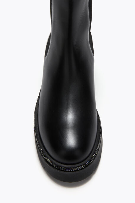 BIKA BLACK ANKLE BOOT WITH CRYSTALS 50 BIKA BLACK ANKLE BOOT WITH CRYSTALS 50