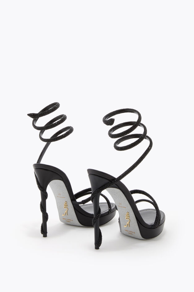 MARGOT BLACK PLATFORM SANDAL 120