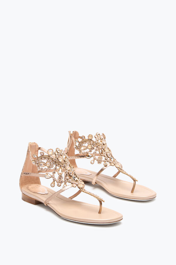 VENEZIANA ZEHENSTEGSANDALE AUS AYERS-LEDER IN GOLD 10