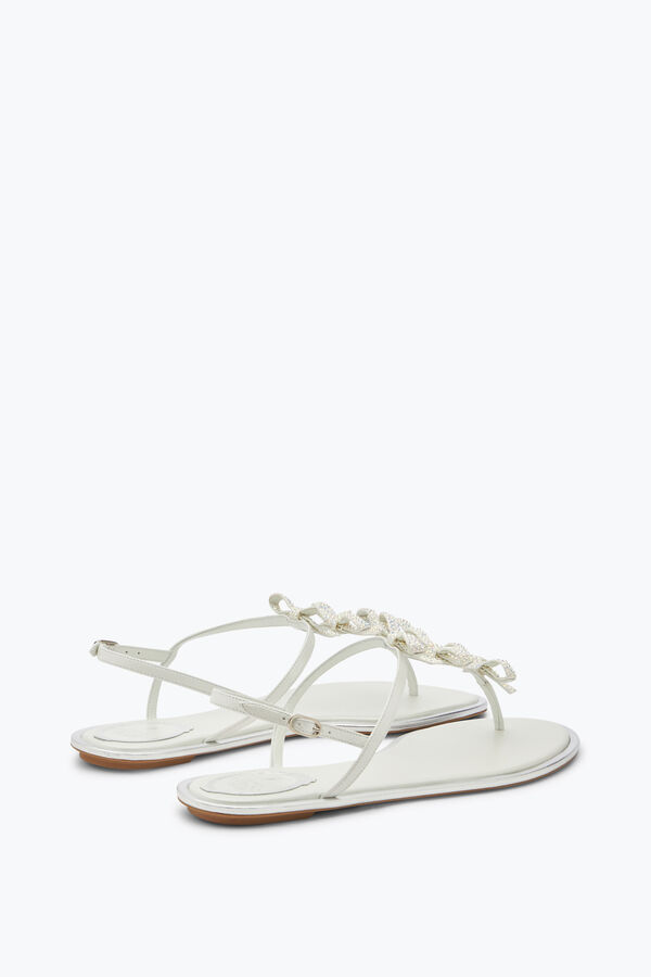 Caterina White Thong Sandal 10