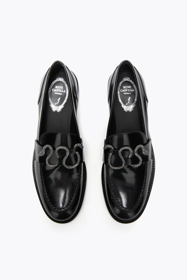 Mocassin Morgana Noir avec Cristal Mat Noir 20