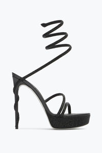 Sandalo Con Plateau Margot Nero Con Cristalli 130