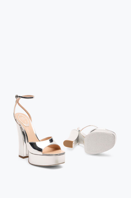 HELSA SILVER PLATFORM SANDAL 140