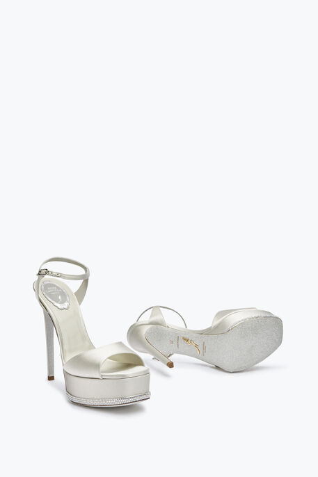 Anastasia Crystal Gray Platform Sandal 130