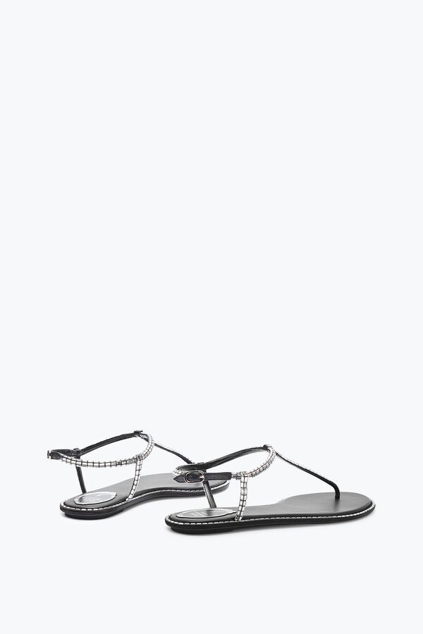 SANDALIA DIANA NEGRA CON CRISTAL BAGUETTE