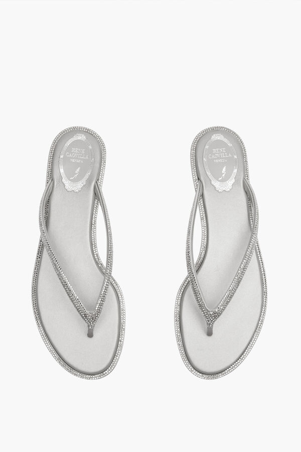 Diana 银色水晶夹趾凉鞋 10