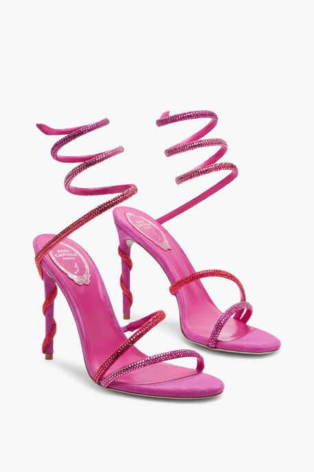 Margot Sandale mit Degrad&eacute;-Kristallen in Shocking Pink 105