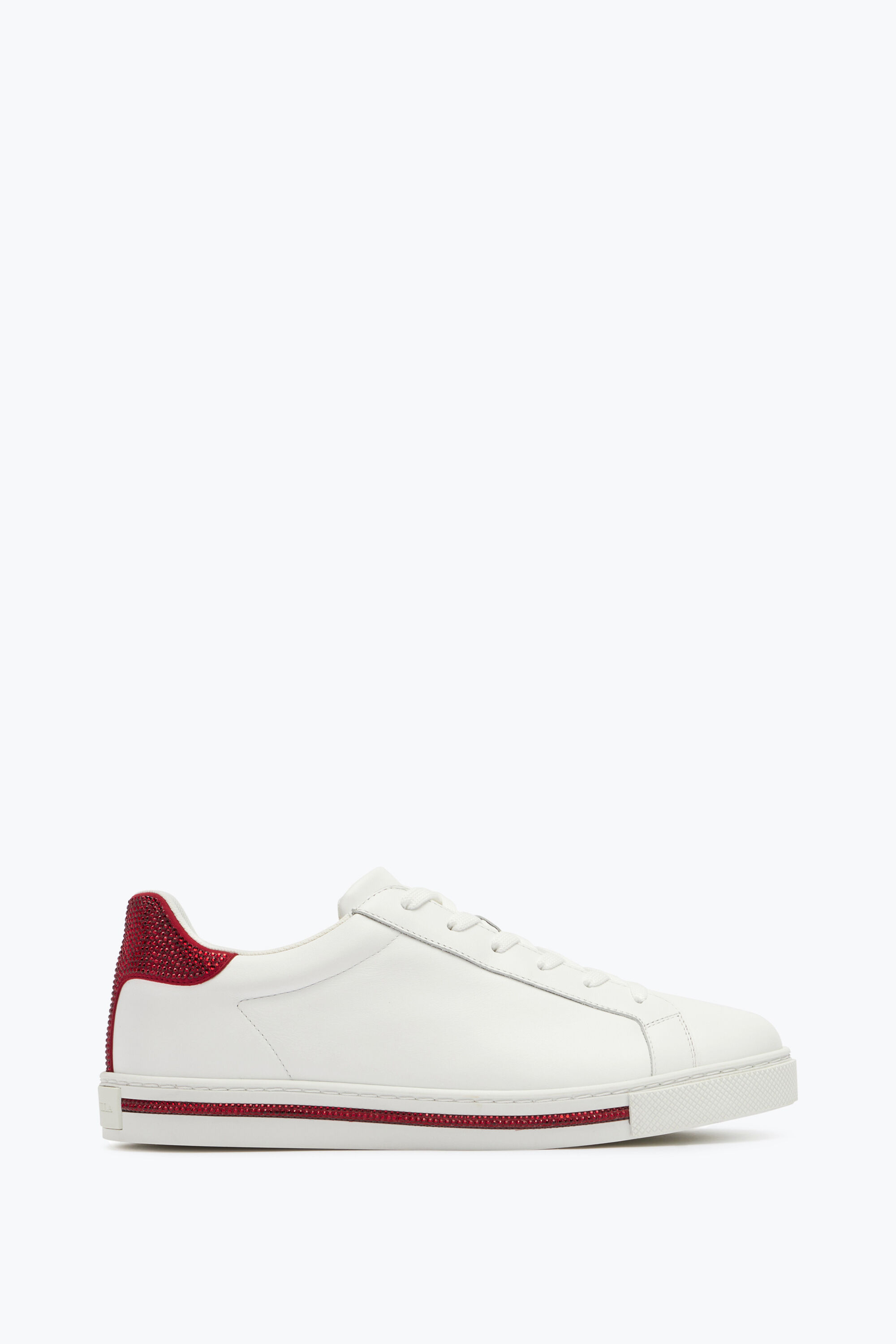 Jeweled Xtra Crystal White Red Sneaker 15 Rene Caovilla