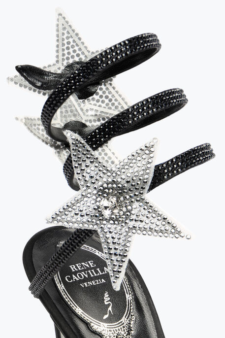 CLEO STAR BLACK & SILVER SANDAL 105 CLEO STAR BLACK & SILVER SANDAL 105