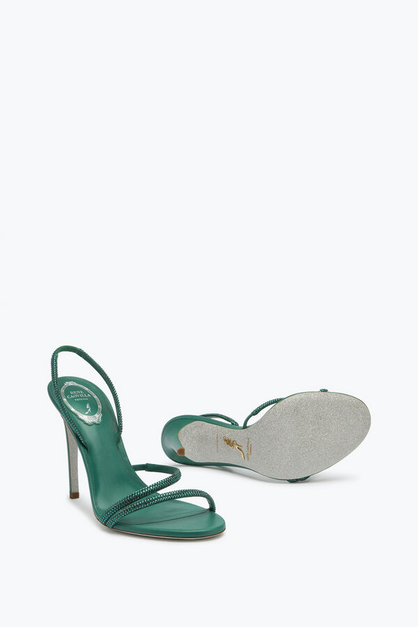 Irina 翡翠绿色水晶凉鞋 105
