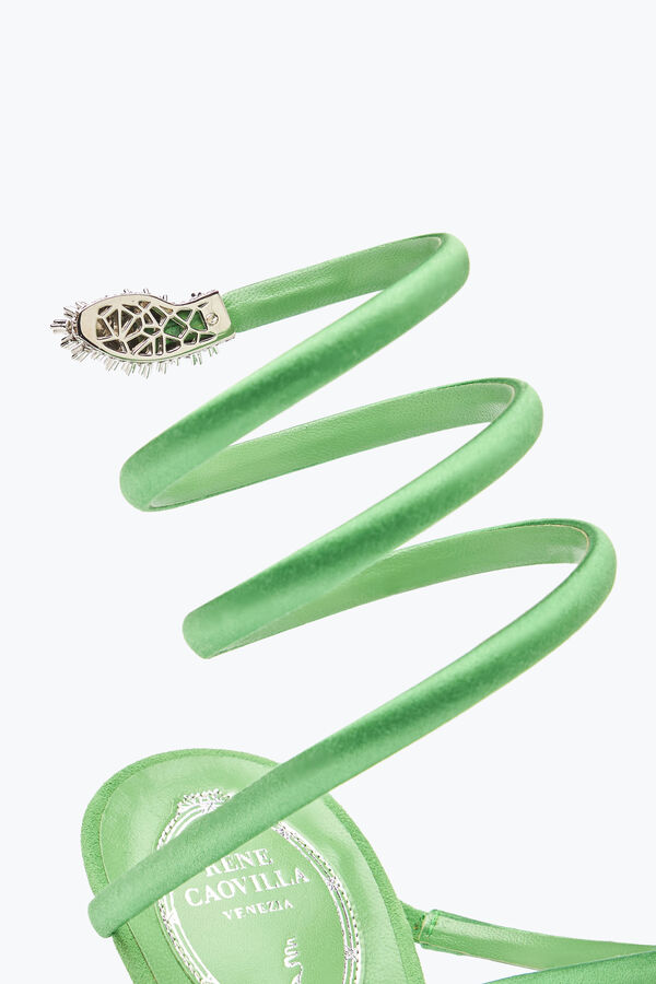 Sandalia Serpente verde menta con cristales 105