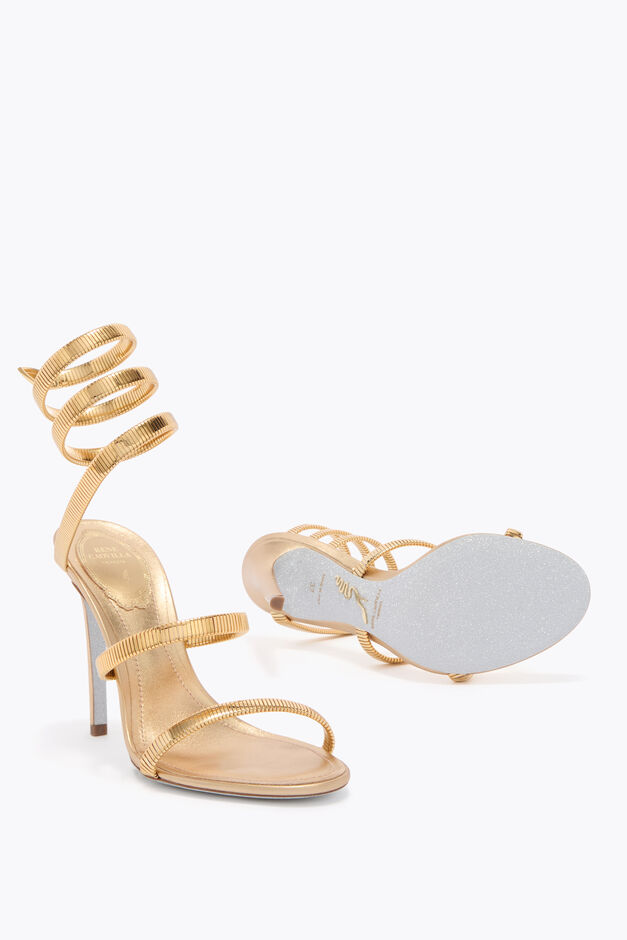 GOLD LAMB/GOLD METAL SNAKE SANDAL