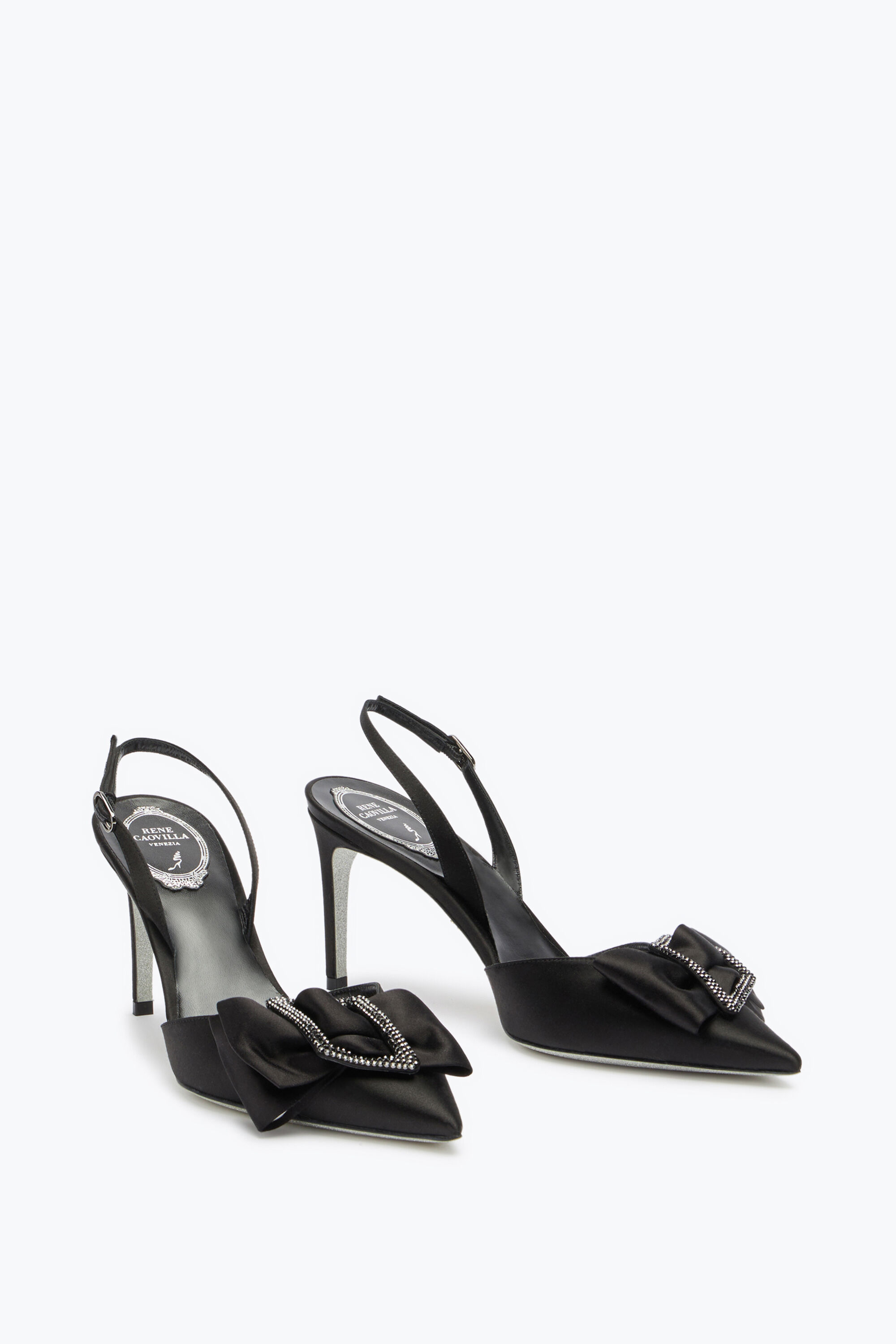 工場直売 Jeweled Sara Black Slingback 80 | Rene Caovilla® その他
