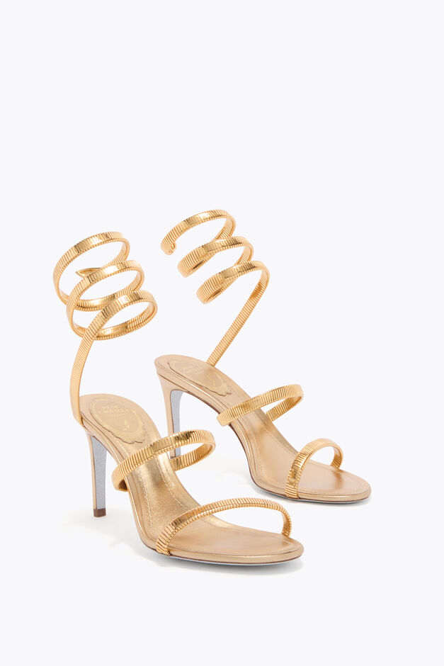 GOLD LAMB/GOLD METAL SNAKE SANDAL