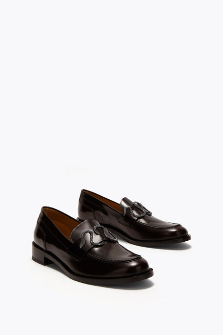 MORGANA DARK BROWN LOAFER WITH CRYSTALS 20