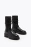 BIKA LEATHER AND CASHMERE BLACK ANKLE BOOT WITH CRYSTALS 50