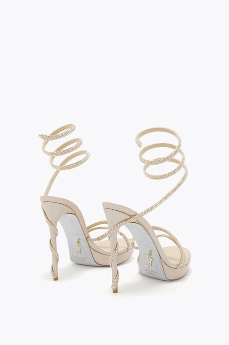 SANDALO CON PLATEAU MARGOT CHAMPAGNE 120 SANDALO CON PLATEAU MARGOT CHAMPAGNE 120