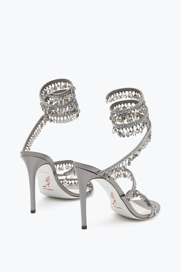 Chandelier 珍珠灰色水晶凉鞋 105