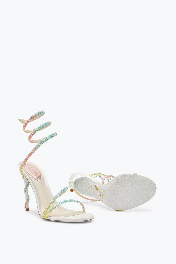 Margot Burano White Sandal With Degrad&eacute; Crystals 105