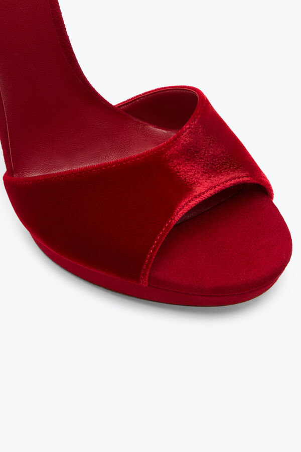 Margot Red Velvet Sandal 120