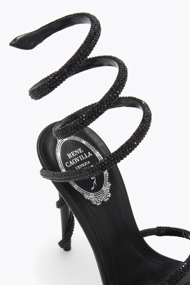 MARGOT BLACK PLATFORM SANDAL 120