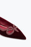 Morgana 宝石红色天鹅绒与水钻芭蕾平底鞋 10