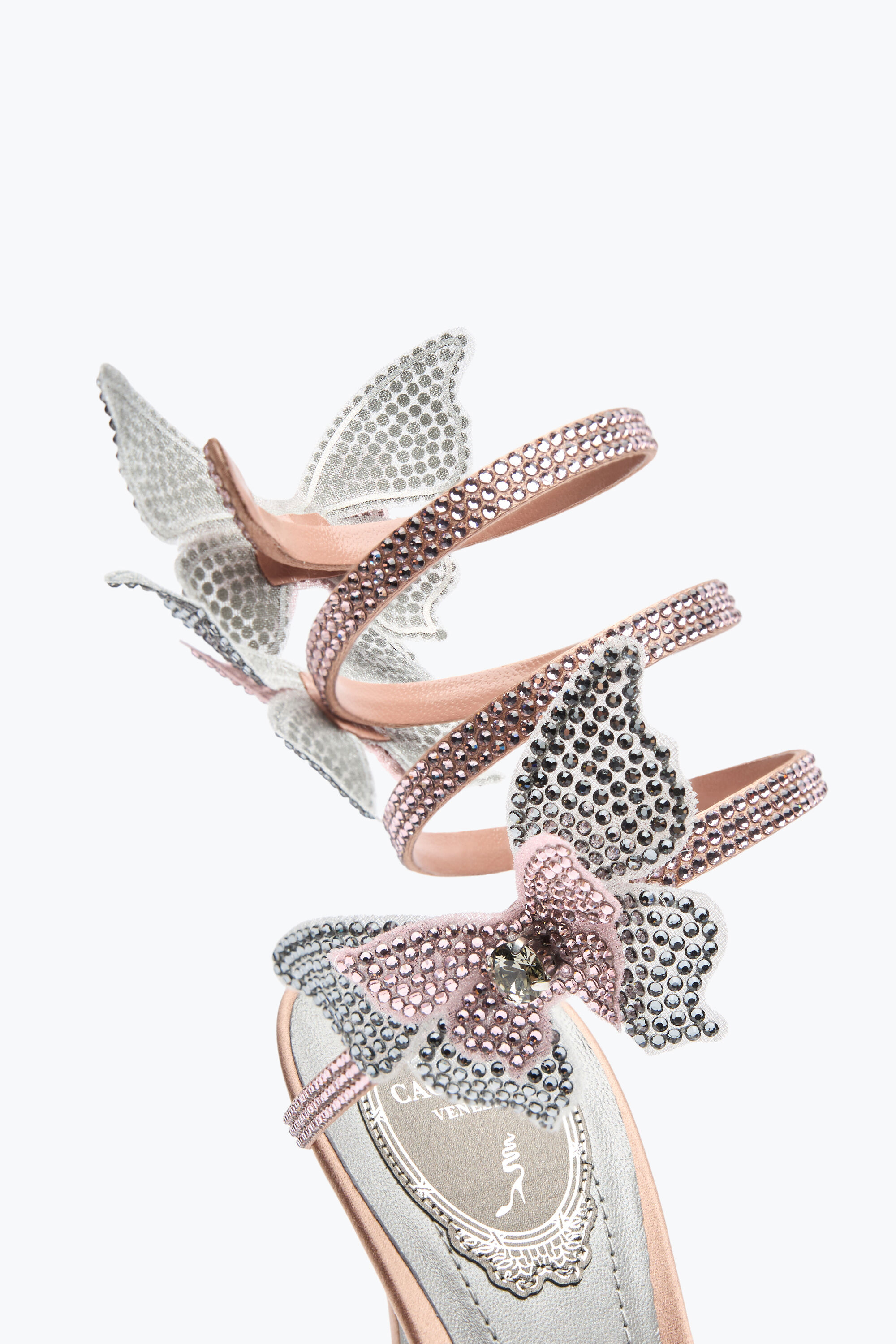 Jeweled FAIRY PINK AND SILVER SANDAL 105 | Rene Caovilla®