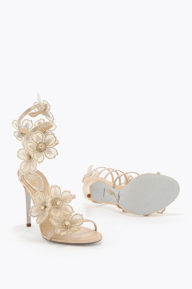 PEACH FLOWER GOLD SANDAL 105