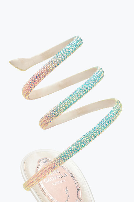 Margot Burano 白色渐变水晶凉鞋 105