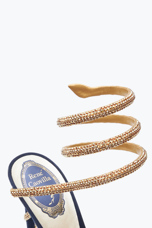 Sandalette Margot Blau-Gold Mit Kristallen 105 Sandalette Margot Blau-Gold Mit Kristallen 105